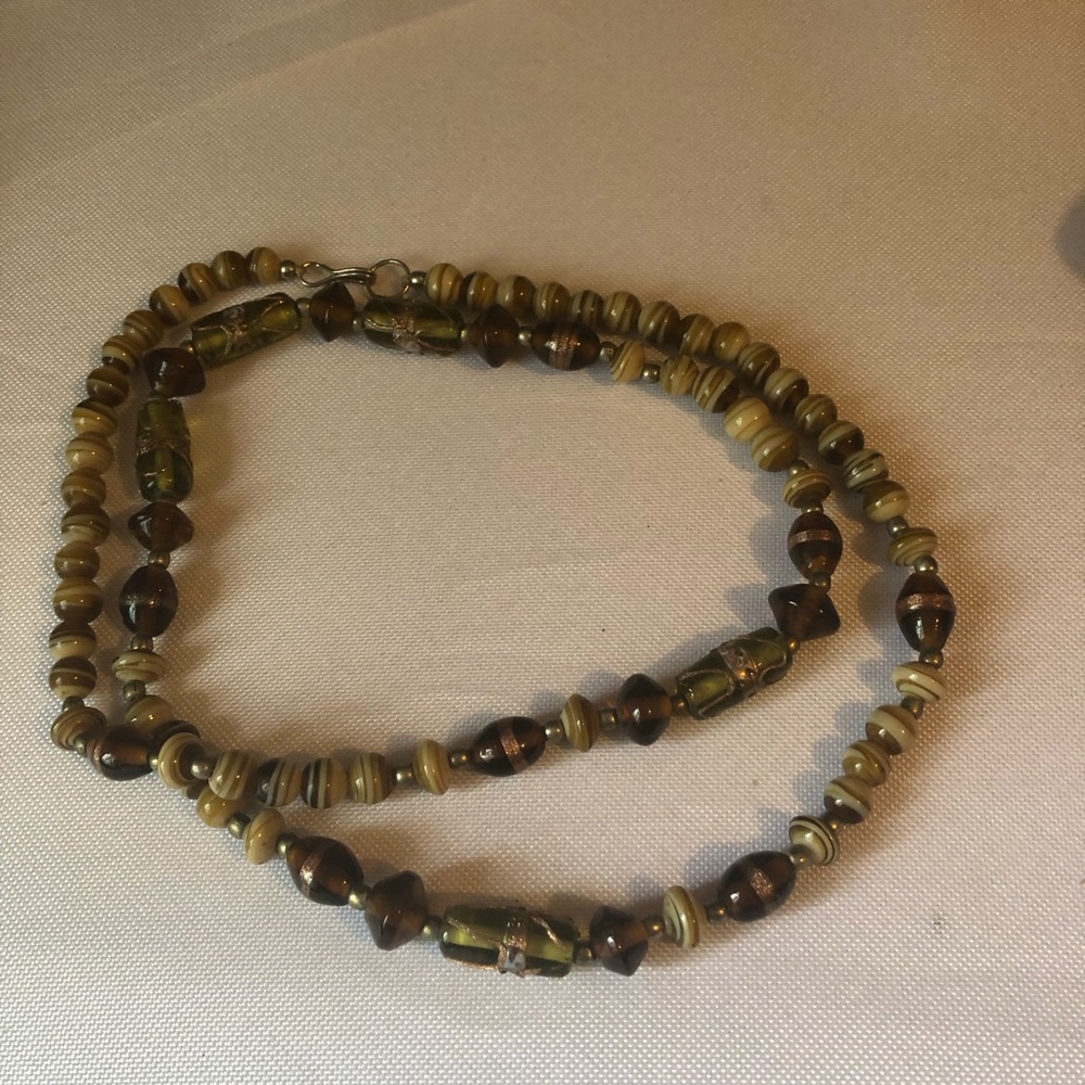 Murano Glass “Rootbeer” Handblown Glass Necklace-  645 $80 or $70 w/offer